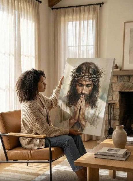 Cuadro en tela de LIENZO CANVA Jesús Orando